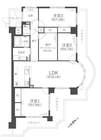 【間取り】 | ハイネスヴェルデ大正館