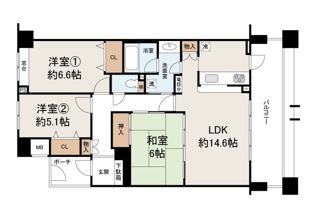 【間取り】 | アクアパークCITY岸和田南4番館 | 現状でのお引渡し。定額リフォームパック（オプション）利用可。詳細はお問合せください。