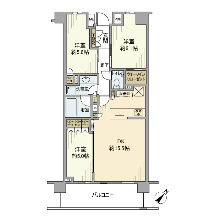 プレミスト横濱反町の間取り