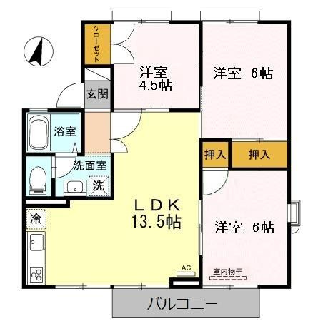 セジュールＨＩＲＯ　Ａ棟の間取り