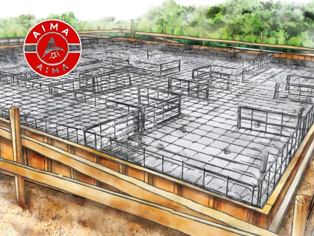 福岡市南区若久6丁目第1-4棟（3号棟）の構造・工法・仕様|ベタ基礎は、コンクリートで建物の下一面を支える工法。基礎鉄筋を張り強度を強めたベタ基礎の耐圧盤を1階の床下全面に施工し、広い耐圧盤の面で建物の荷重を地盤に伝えます。