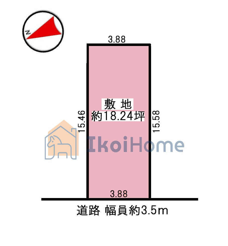 明石市鷹匠町　土地の土地図|●年中無休：当日予約可●敷地面積は約18.24坪。周辺買い物施設充実で生活に便利な立地です！