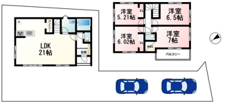 【間取り】 | 草津市川原３丁目　２期２号地