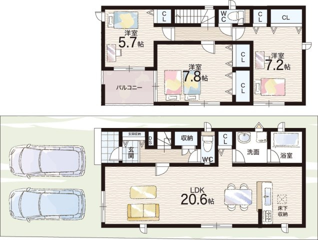 松原市立部　第5期　新築一戸建ての間取り|4号地