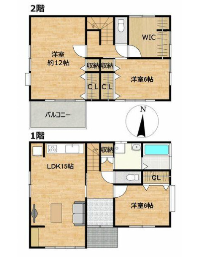 売中古戸建　中央区長鶴町の間取り