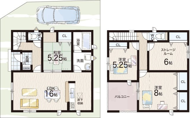 松原市立部　第5期　新築一戸建ての間取り|2号地