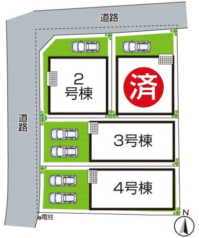 松原市立部　第5期　新築一戸建ての区画図|全4区画