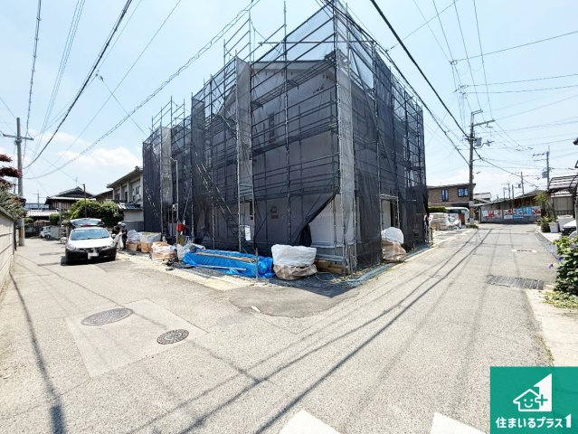 松原市立部　第5期　新築一戸建ての前面道路含む現地写真|周辺は落ち着いた街並みの住宅地！子育てがしやすい住環境です！まだ未完成ですが、現地でしかわからない事もございます。是非一度ご覧ください。