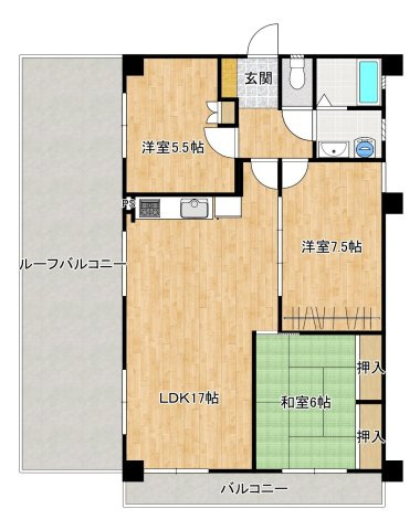 【間取り】 | アンビエント松崎、A棟☆仲介手数料無料☆