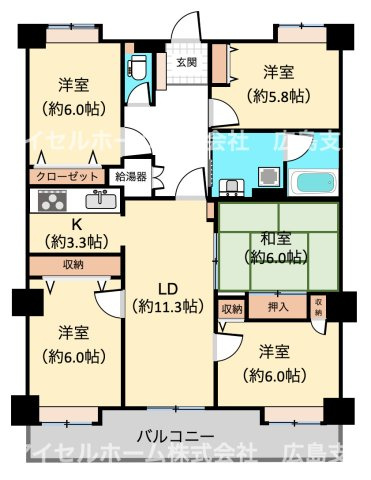 【間取り】 | プレジデント皇神大広