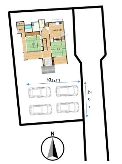 【中古】郡山市片平町字新蟻塚　　　　小山田小学校、郡山第６中学校の区画図