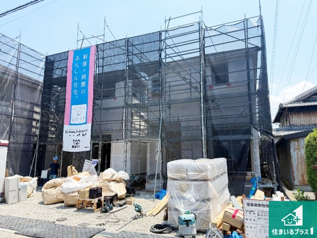 松原市立部　第5期　新築一戸建ての外観|周辺は落ち着いた街並みの住宅地！子育てがしやすい住環境です！まだ未完成ですが、現地でしかわからない事もございます。是非一度ご覧ください。