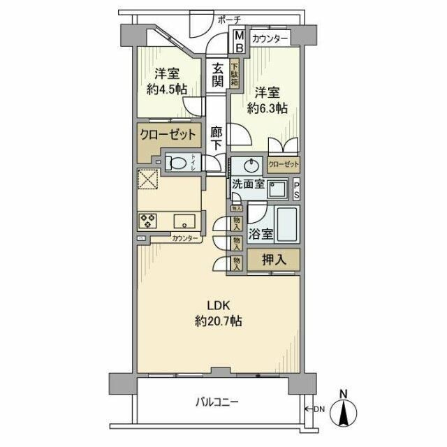 コスモ町屋ロイヤルフォルムの間取り
