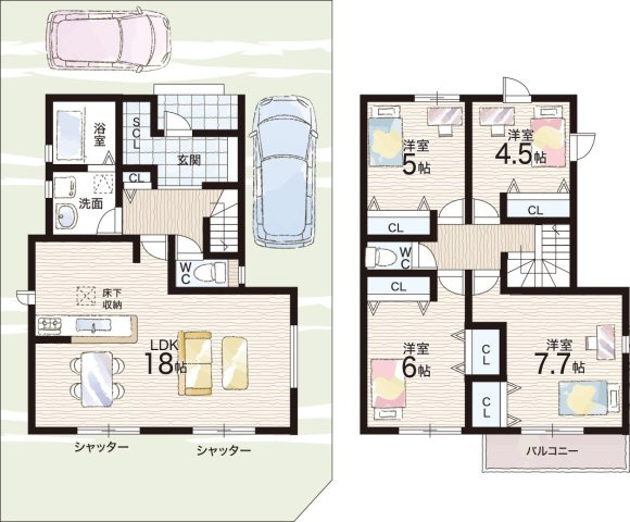 貝塚市堀　第1期　新築一戸建ての間取り|1号地