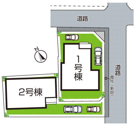 貝塚市堀　第1期　新築一戸建ての区画図|全2区画
