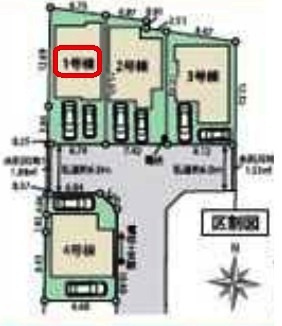 東村山市青葉町1丁目・全4棟　新築一戸建　1号棟の区画図|【全4棟・1号棟】整形地・土地面積110.01平米（約33.27坪）