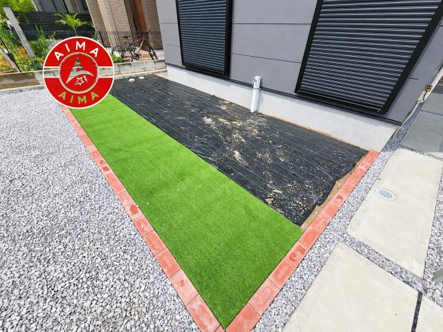 大野城市若草2丁目第1-2棟（1号棟）の庭|お庭で自由な時間を過ごせます。