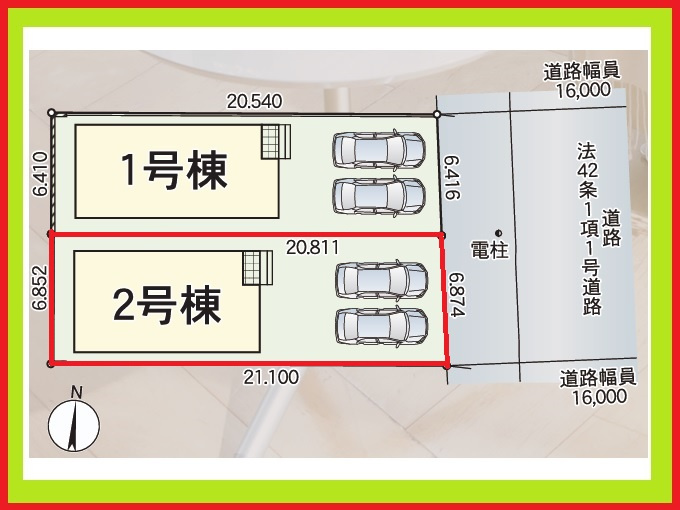 海部郡蟹江町錦１丁目の新築一戸建の区画図|◇２号棟◇