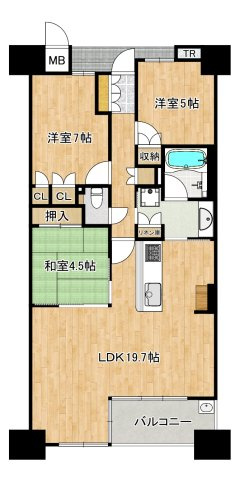 リバーガーデンコスモスクエアの間取り