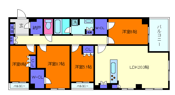 パークシュロス芦屋の間取り