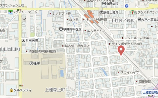 京都市西京区上桂宮ノ後町　新築戸建の地図