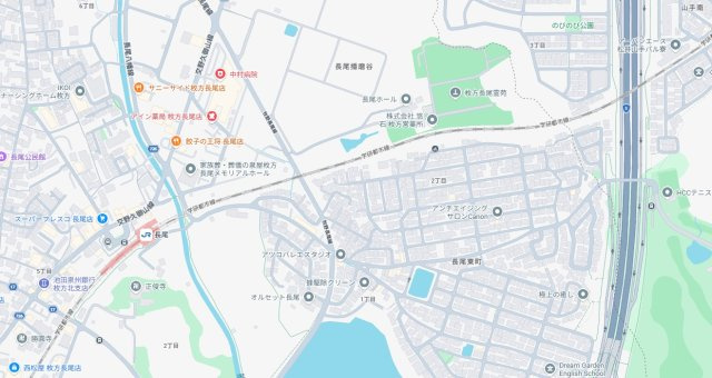 枚方市長尾東町　新築一戸建ての地図