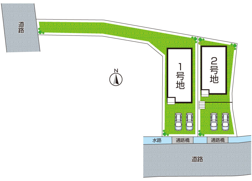 ★京田辺市三山木野神　第1期　新築一戸建ての区画図|全2区画