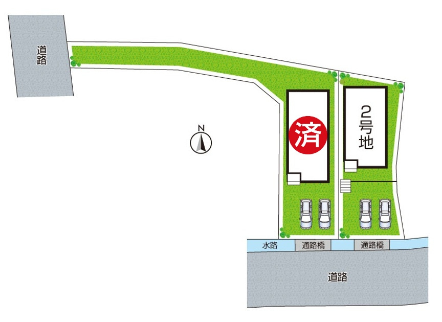 ★17(土)18(日)現地見学可能！★京田辺市三山木野神　第1期　ラスト1邸の区画図|全2区画