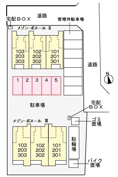 メゾン・ボヌール　Ⅲの区画図