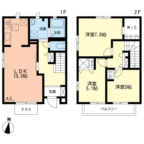エクレール梨子ノ木の間取り