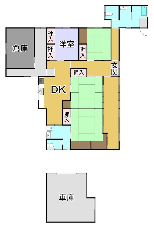 【中古戸建】足利市五十部町の間取り|■間取り図｜敷地面積：9044.19㎡（約2735.85坪）建物面積：127.20㎡（約38.47坪）