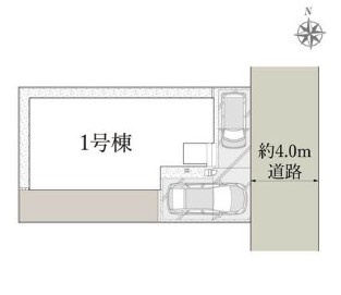 三郷市高州2丁目　新築戸建　全1棟の区画図|家族の車＋来客用にも便利なカースペース2台分付（車種制限あり）