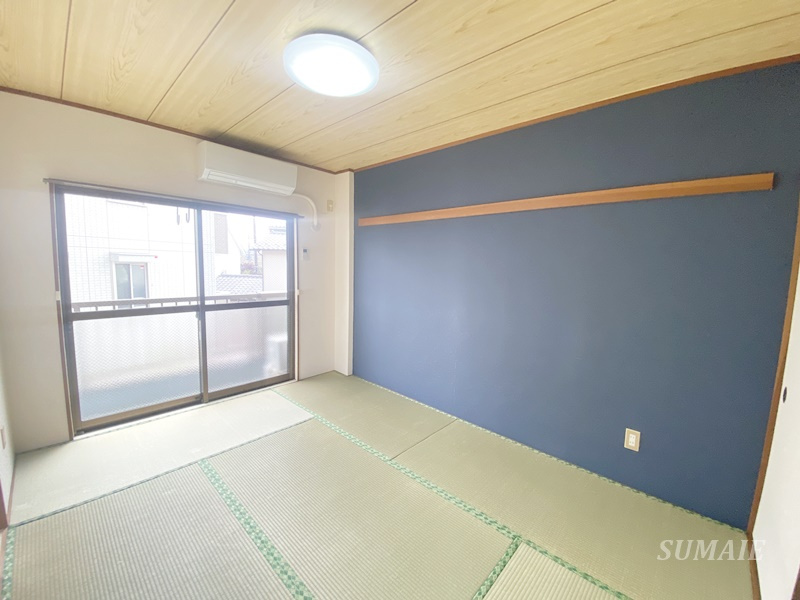 豊田マンションの和室|アクセントクロスのある和室☆