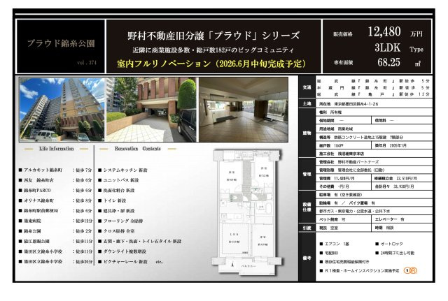 【その他】 | プラウド錦糸公園　仲介手数料無料＋60万円現金プレゼント中