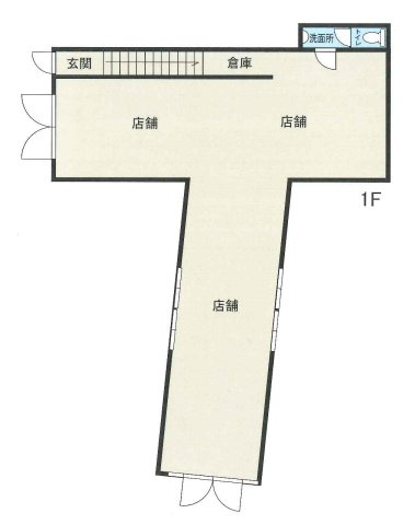 丙売住宅付店舗（ヴィーナスフォート）の間取り|1F間取り