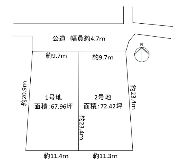 【土地図】 | 岸和田市田治米町土地1号地