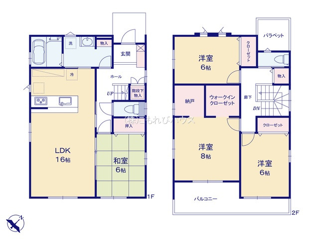鴻巣市松原3丁目　新築一戸建て　（9区画）　04の間取り|【全9棟・4号棟】鴻巣市松原3丁目　新築一戸建て　（9区画）　04・4LDK・土地面積210.66m2・建物面積110.12m2