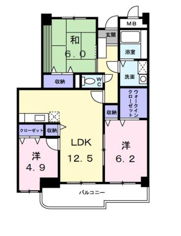 スカイピュア　１６の間取り