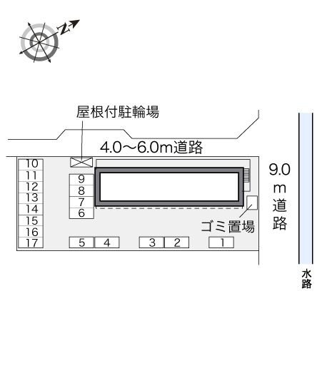 レオパレス鶴新田の区画図|倉敷　水島　家具　家電