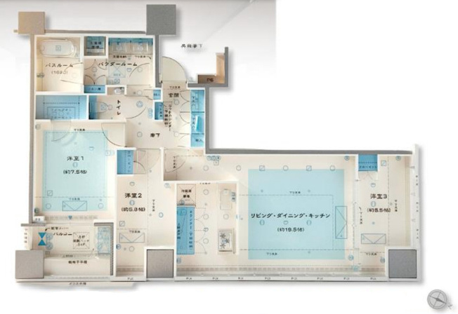 【間取り】 | プレミストタワー白金高輪