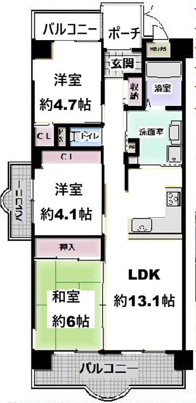 グリーンコーポ大正の間取り