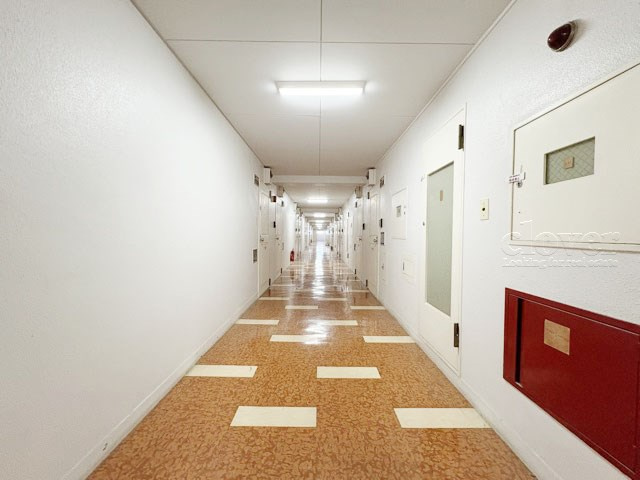 【その他共用部分】 | ハヤマビル | 風雨が入ってこない内廊下設計。雨の日に体が濡れないという以外にも、共用部の劣化が進みにくいため、修繕の負担が軽くなるのもうれしいポイント。～即日のご見学可能～　お問合せはお気軽にどうぞ。