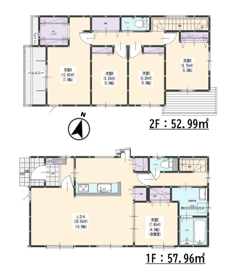【間取り】 | 福岡市南区鶴田4丁目5期　2号棟（全3棟）【仲介手数料無料・0円】 | 平日、土日祝日もお好きな日時にご見学可能です。お気軽にお問合せ下さい。