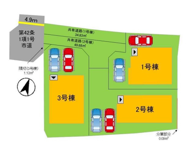 【区画図】 | 福岡市南区鶴田4丁目5期　2号棟（全3棟）【仲介手数料無料・0円】 | 区画図です。2号棟