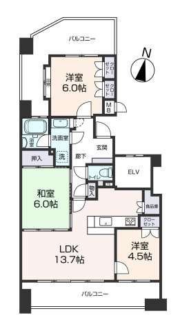 【間取り】 |  ソピア大濠西☆仲介手数料無料☆