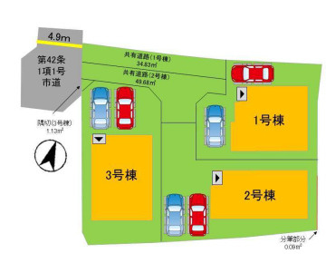【区画図】 | 福岡市南区鶴田4丁目5期　3号棟（全3棟）【仲介手数料無料・0円】 | 区画図です。3号棟です。