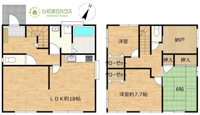 【間取り】 | 阿見町大字阿見　中古戸建 | 家族の集まるLDKは広々18帖！贅沢な空間を演出！