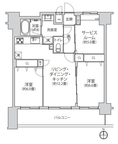 マイキャッスル平塚ロイヤルステージの間取り