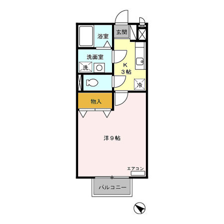 サンハイムカワムラＢの間取り