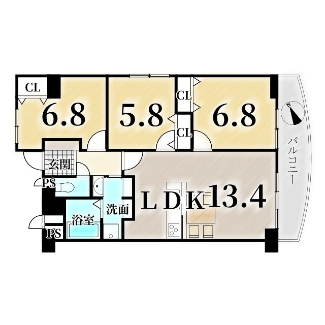 ファミール伏見A棟の間取り